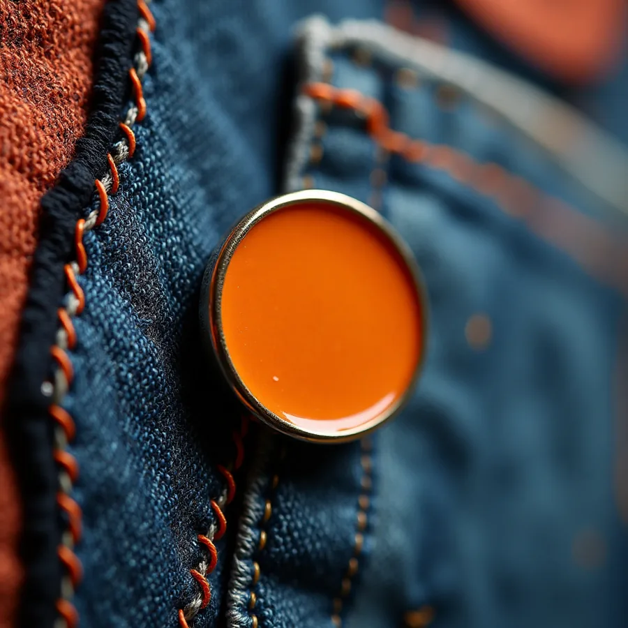 Texture d’un badge émaillé et d’un écusson brodé